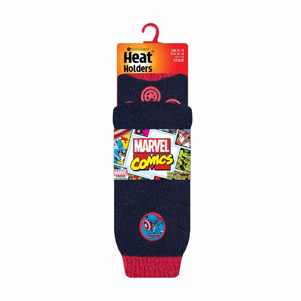 Mens Captain America Novelty Thermal Slipper Socks