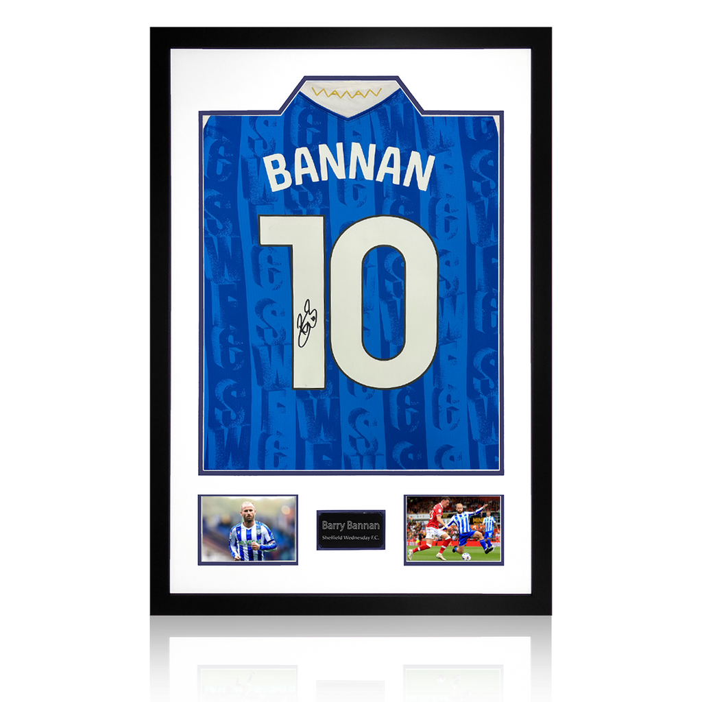 Barry Bannan Signed Sheffield Wednesday 25/26 Shirt Premium Frame w/ Fan Style Numbers