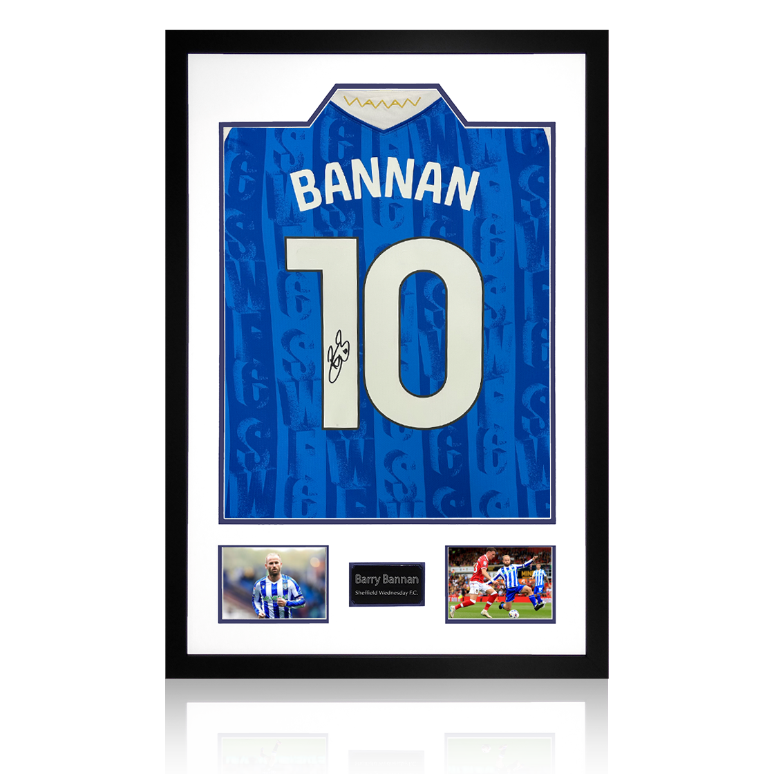 Barry Bannan Signed Sheffield Wednesday 25/26 Shirt Premium Frame w/ Fan Style Numbers