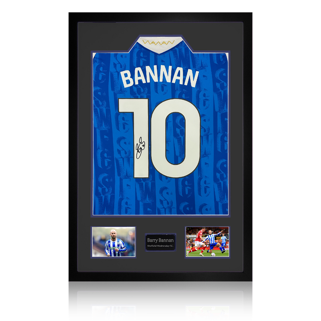 Barry Bannan Signed Sheffield Wednesday 25/26 Shirt Premium Frame w/ Fan Style Numbers