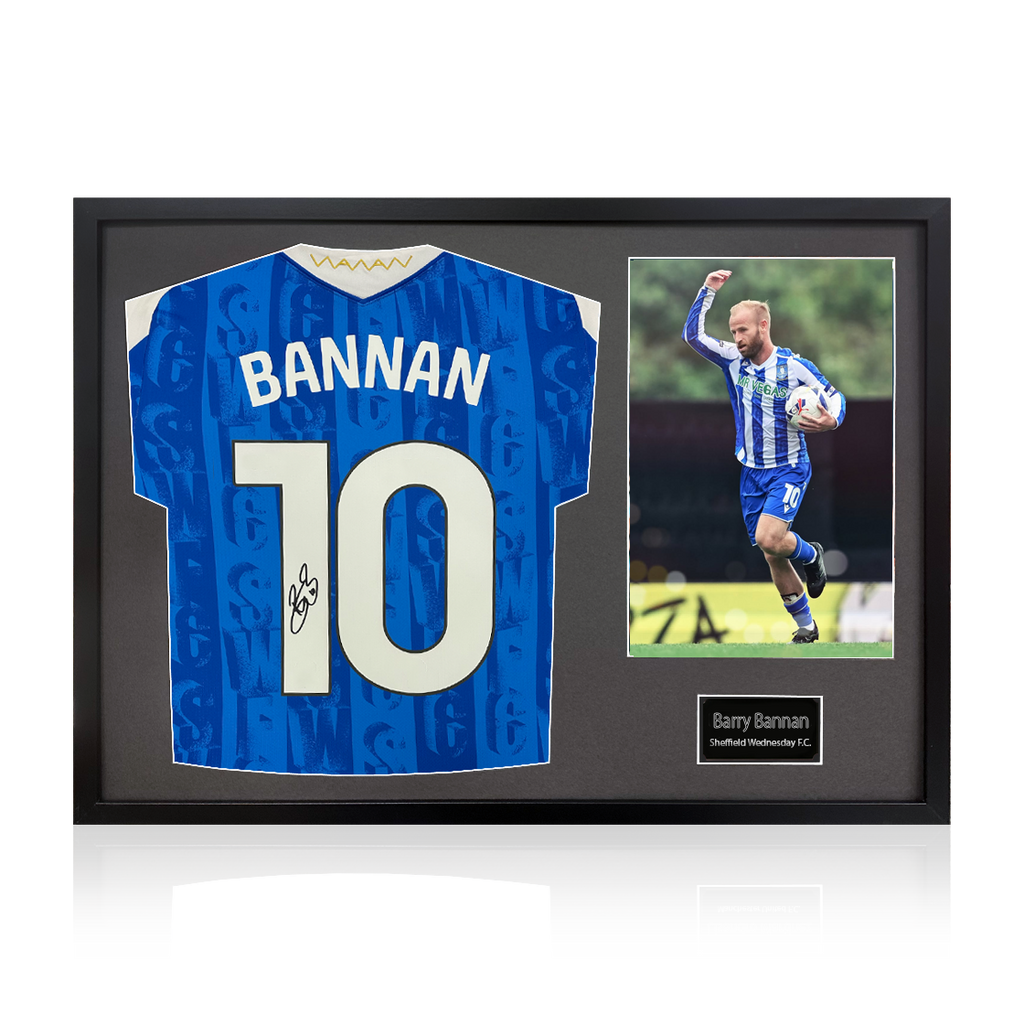 Barry Bannan Signed Sheffield Wednesday 25/26 Shirt Classic Frame w/ Fan Style Numbers