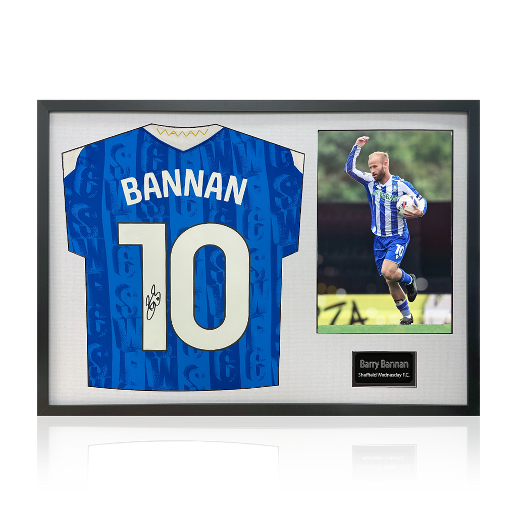 Barry Bannan Signed Sheffield Wednesday 25/26 Shirt Classic Frame w/ Fan Style Numbers