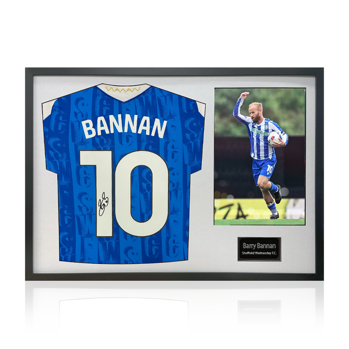 Barry Bannan Signed Sheffield Wednesday 25/26 Shirt Classic Frame w/ Fan Style Numbers