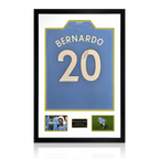 Bernardo Silva Signed Manchester City 23/24 Premier League Champions Shirt Premium Frame