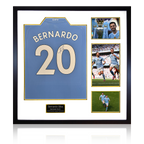 Bernardo Silva Signed Manchester City 23/24 Premier League Champions Shirt Elite Frame