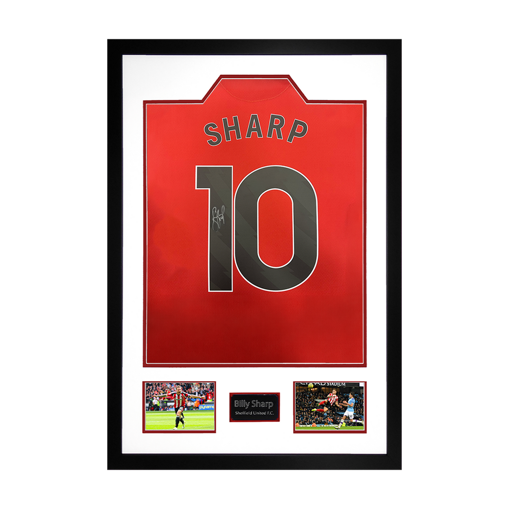 Billy Sharp Signed Sheffield United Shirt Premium Frame