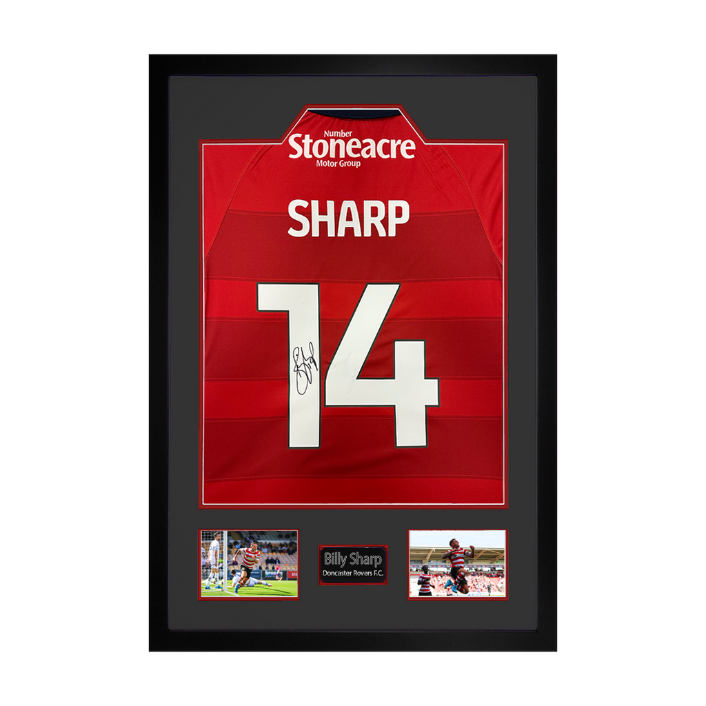 Billy Sharp Signed Doncaster Rovers Shirt Premium Frame