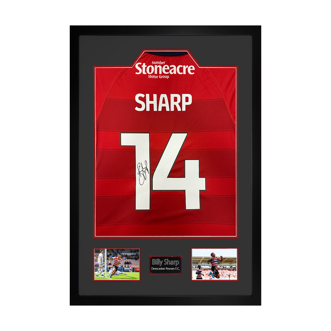 Billy Sharp Signed Doncaster Rovers Shirt Premium Frame