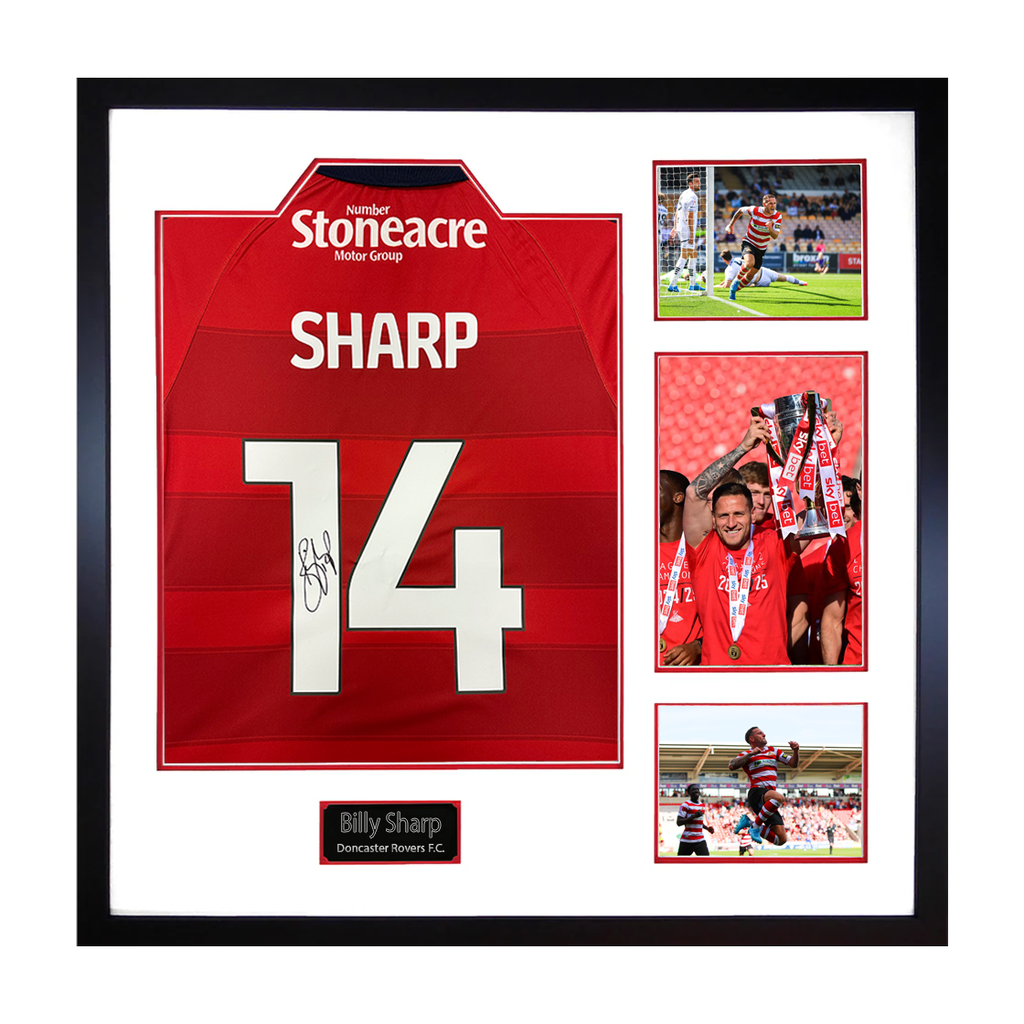 Billy Sharp Signed Doncaster Rovers Shirt Elite Frame