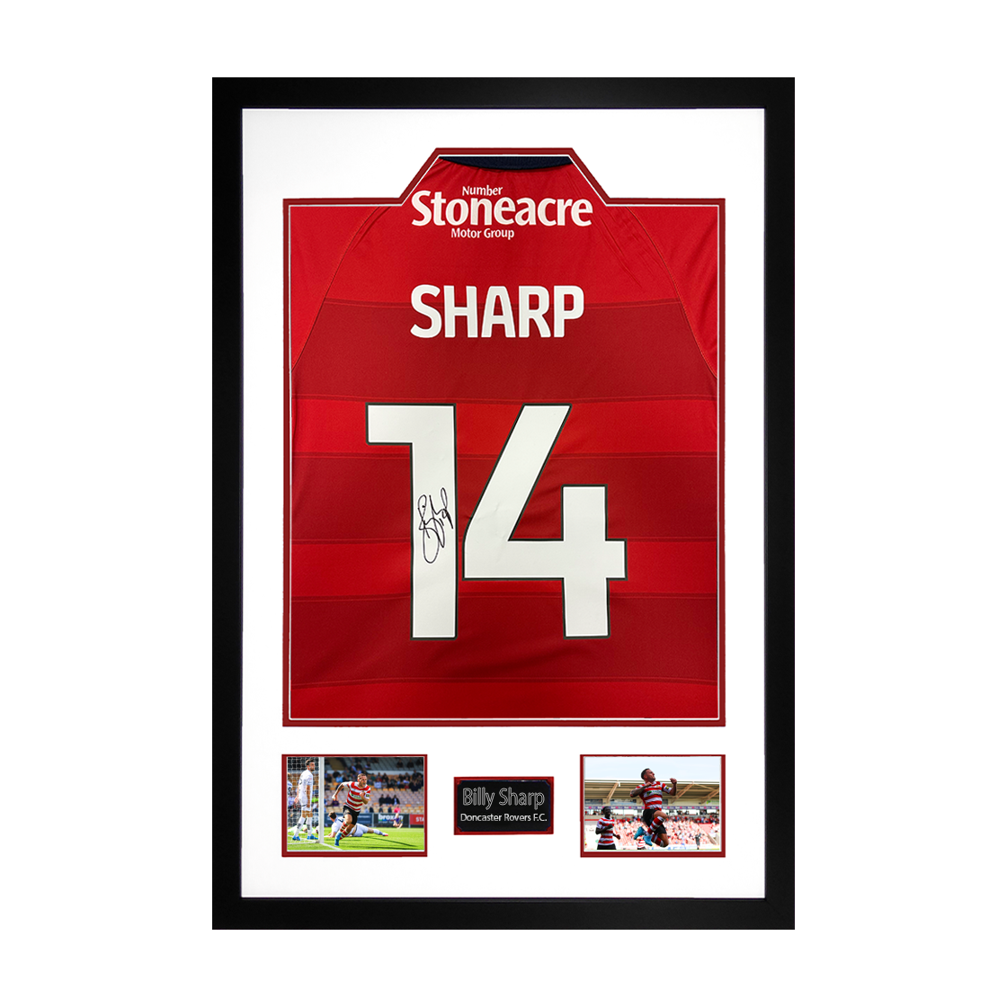 Billy Sharp Signed Doncaster Rovers Shirt Premium Frame