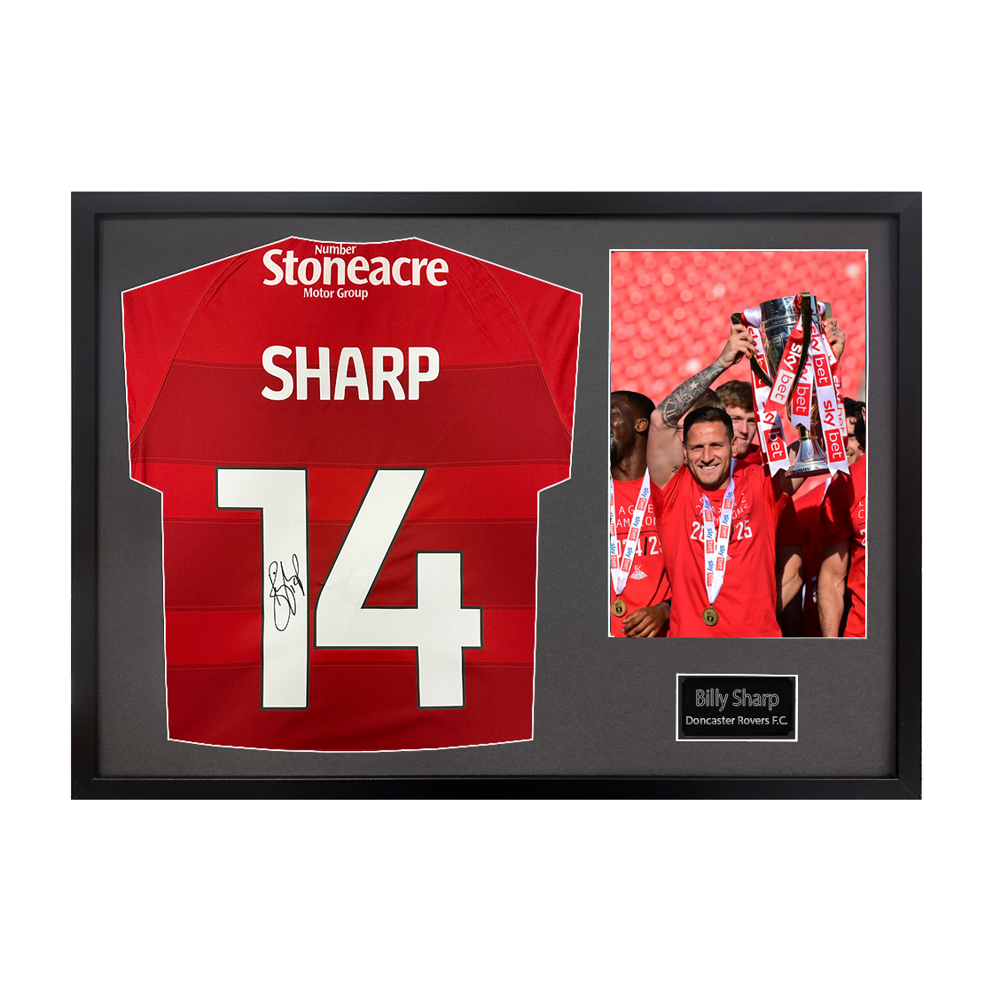 Billy Sharp Signed Doncaster Rovers Shirt Classic Frame