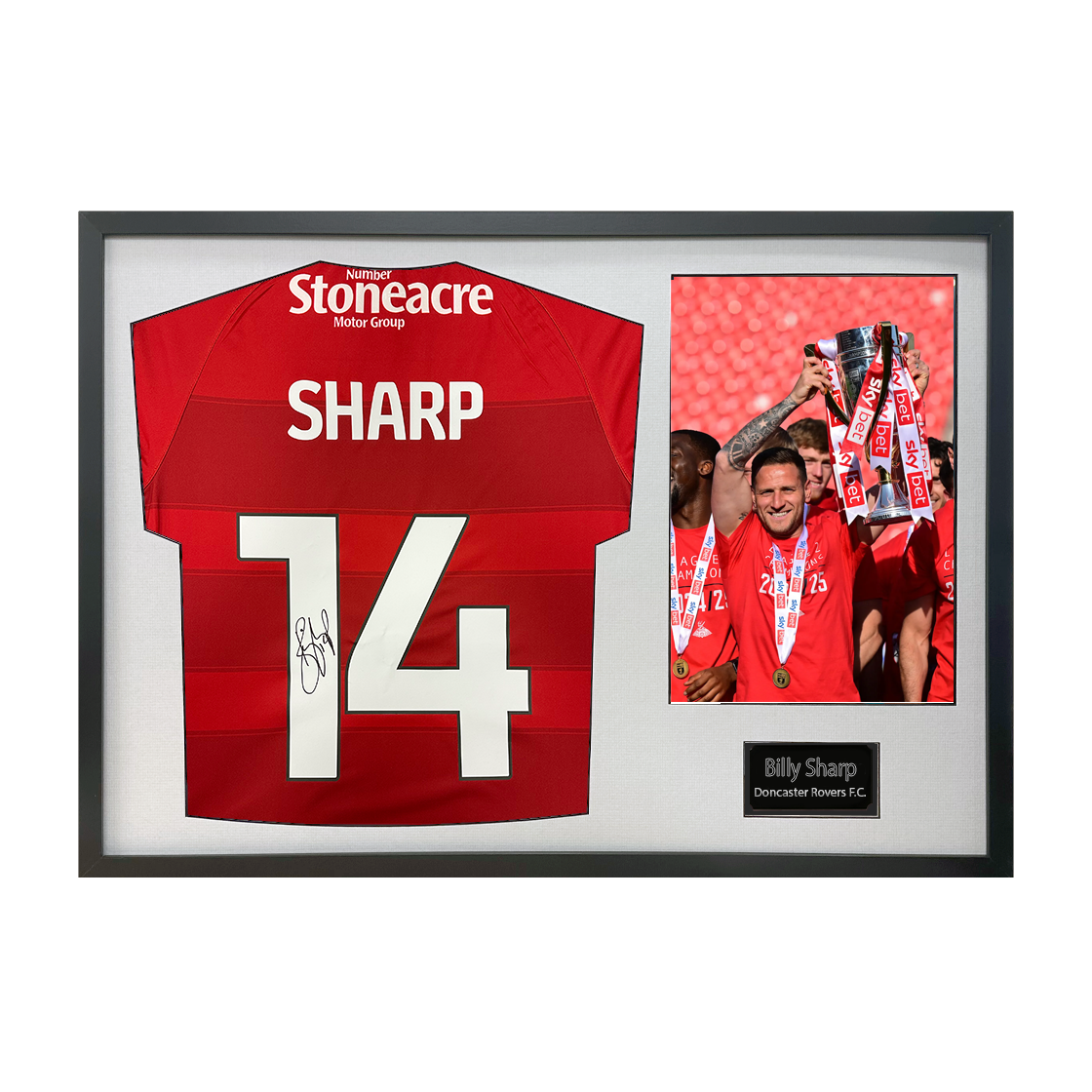 Billy Sharp Signed Doncaster Rovers Shirt Classic Frame