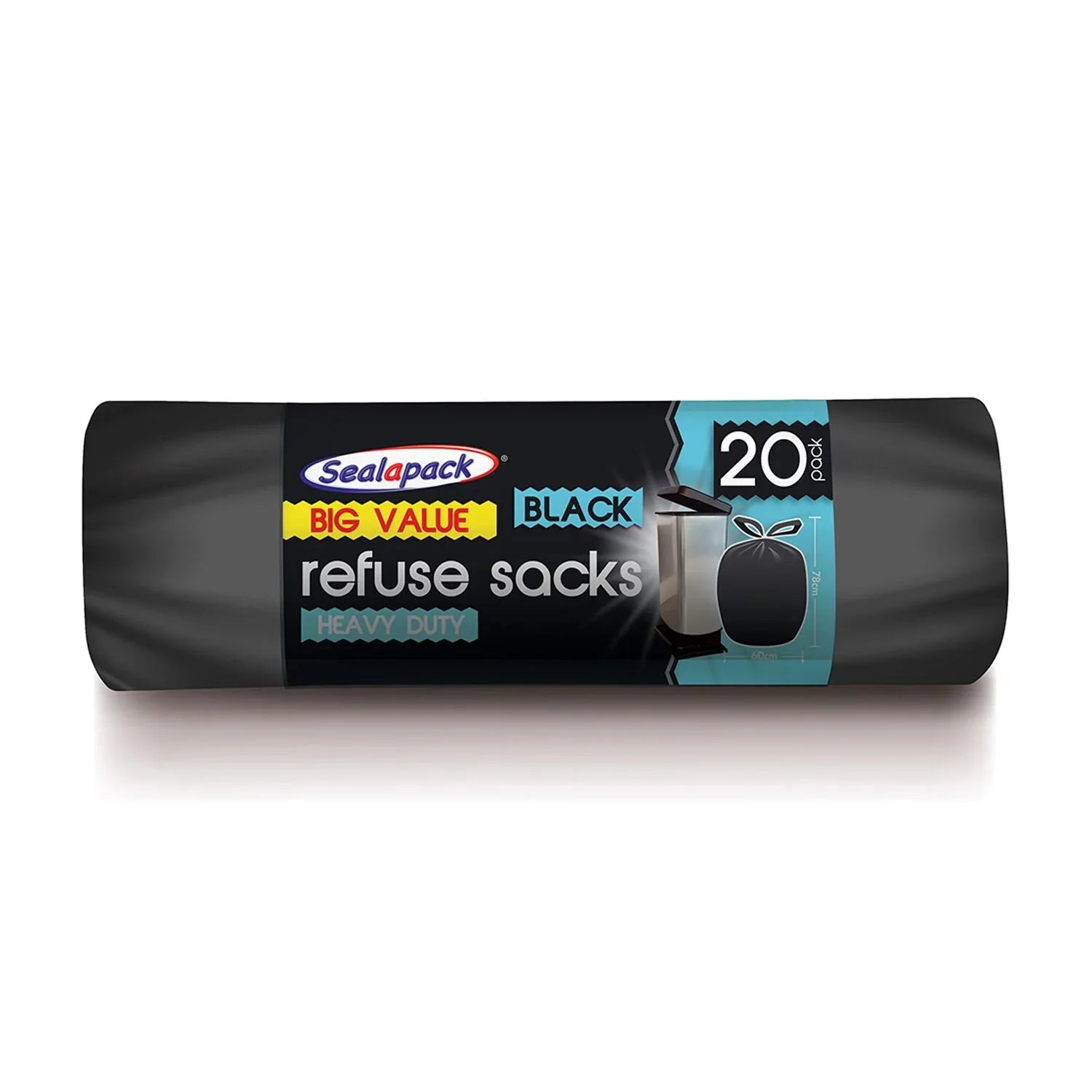 20 X Seal A Pack Black Refuse Sacks  20 PACK