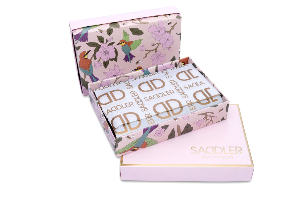 SADDLER "Marion" Bifold Real Leather Card Wallet with Zip Top Coin Purse (Gift Boxed)