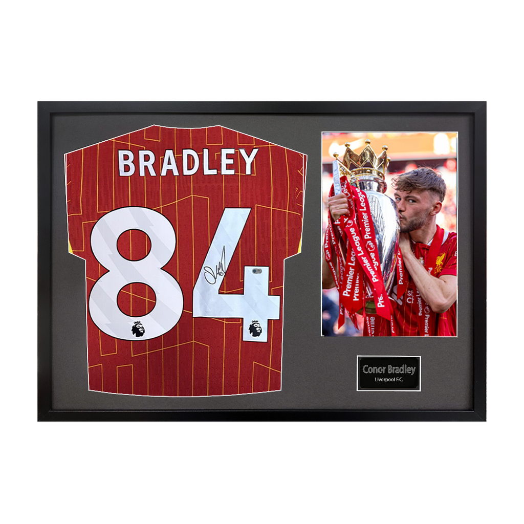 Conor Bradley Signed Liverpool Shirt Classic Frame (ACG Cert)