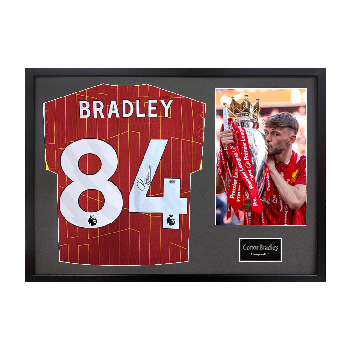 Conor Bradley Signed Liverpool Shirt Classic Frame (ACG Cert)