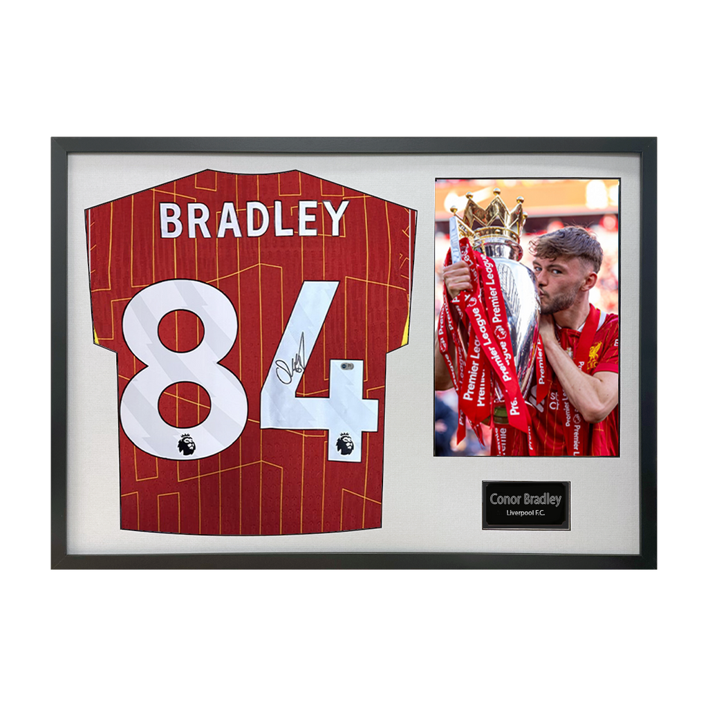 Conor Bradley Signed Liverpool Shirt Classic Frame (ACG Cert)