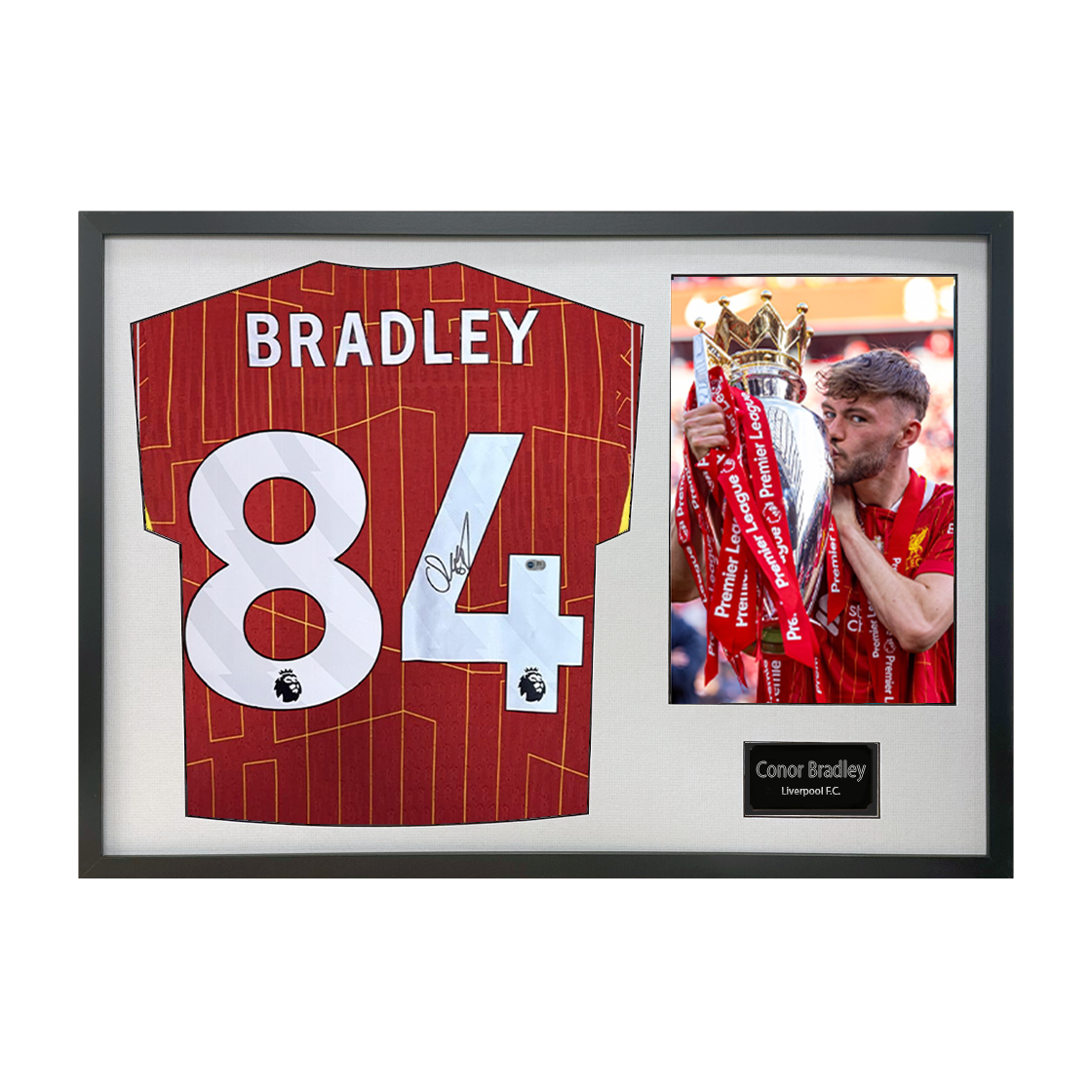 Conor Bradley Signed Liverpool Shirt Classic Frame (ACG Cert)