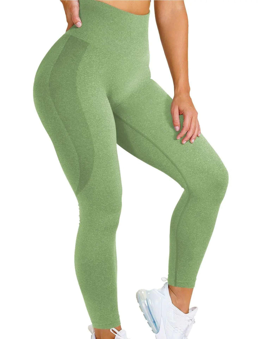 Seamless Yoga Pants - Moisture-Wicking Comfort in Stylish Brown for Gym and Everyday Wear