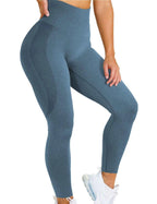 Seamless Yoga Pants - Moisture-Wicking Comfort in Stylish Brown for Gym and Everyday Wear
