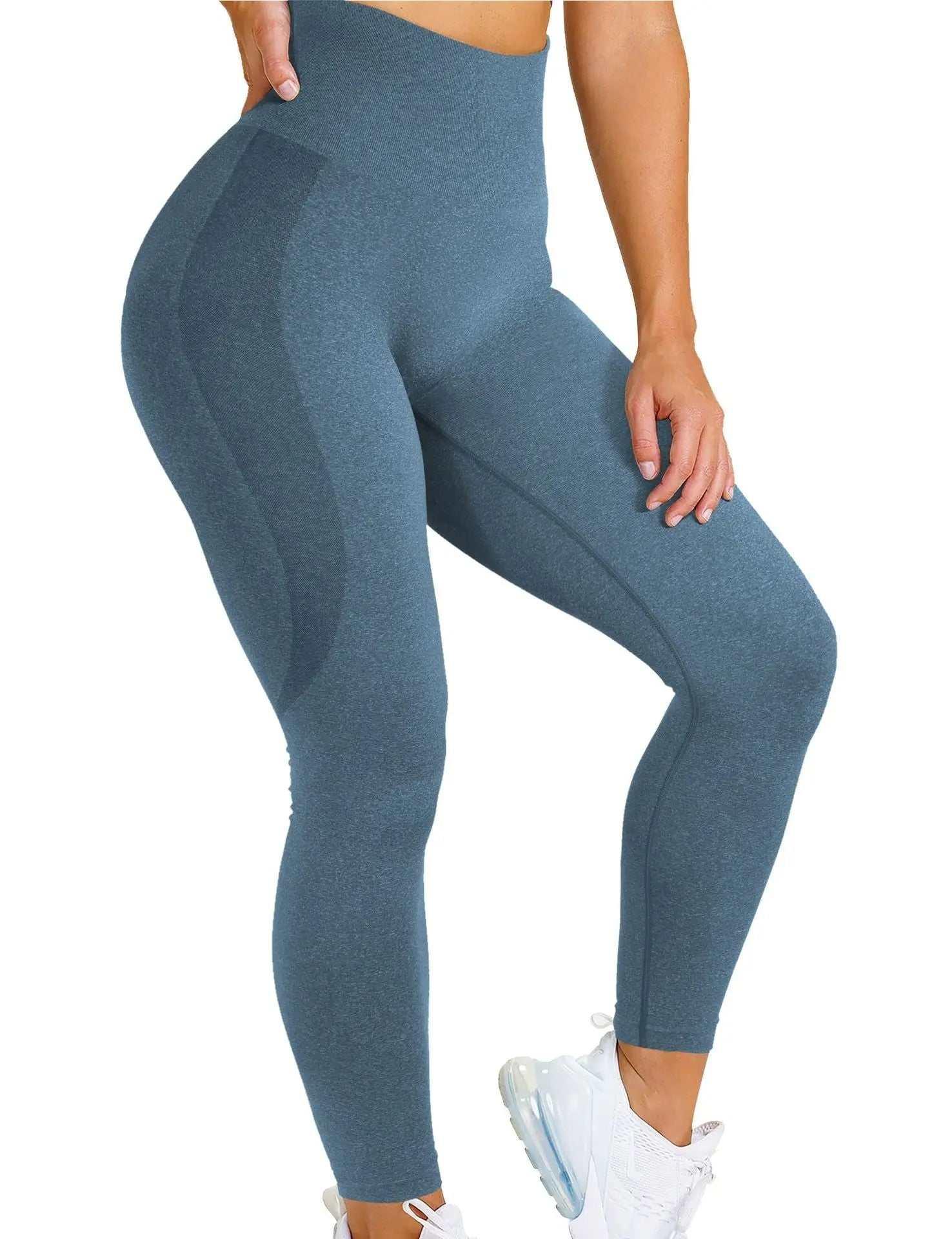 Seamless Yoga Pants - Moisture-Wicking Comfort in Stylish Brown for Gym and Everyday Wear