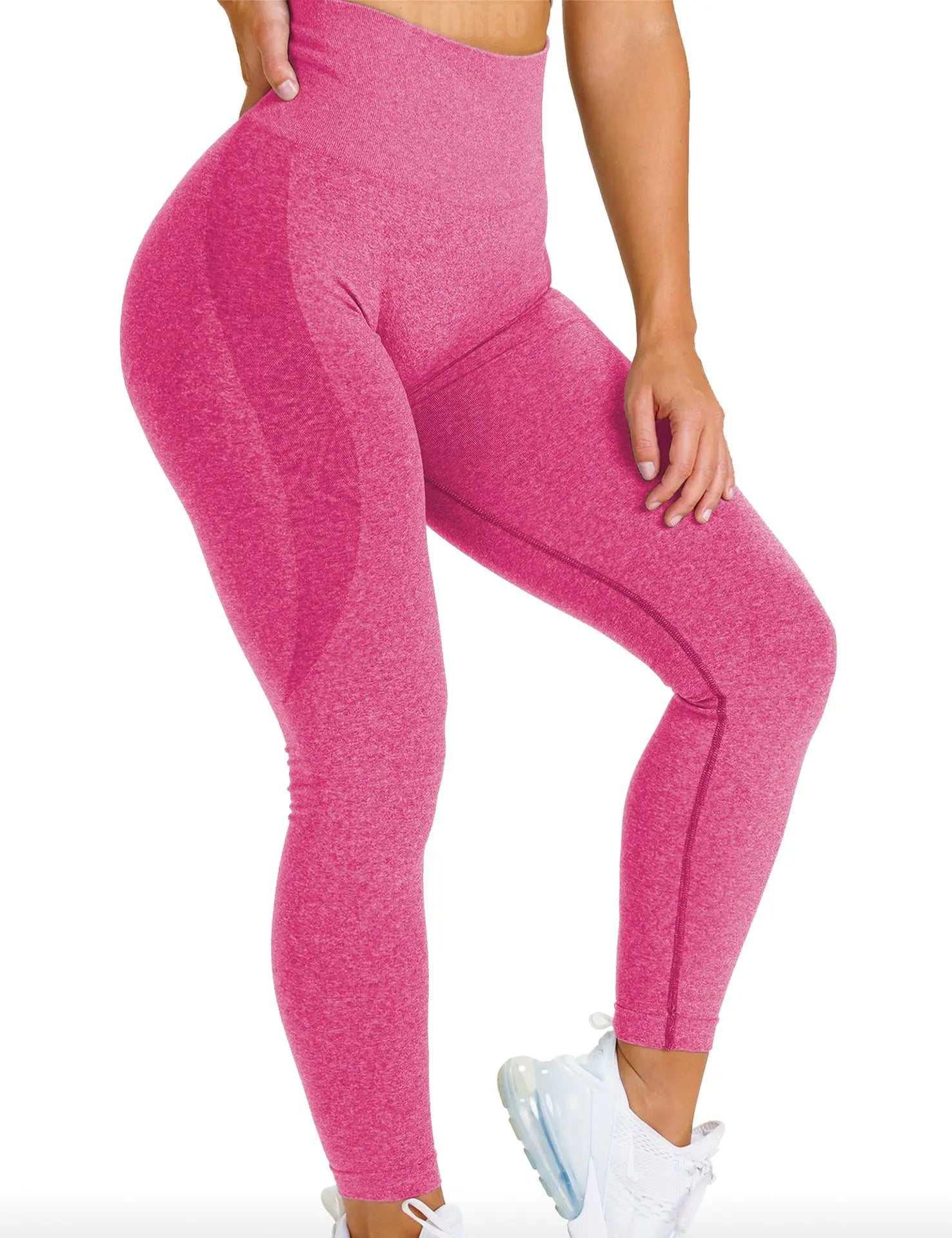 Seamless Yoga Pants - Moisture-Wicking Comfort in Stylish Brown for Gym and Everyday Wear