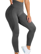 Seamless Yoga Pants - Moisture-Wicking Comfort in Stylish Brown for Gym and Everyday Wear