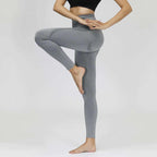 Seamless Yoga Pants - Moisture-Wicking Comfort in Stylish Brown for Gym and Everyday Wear