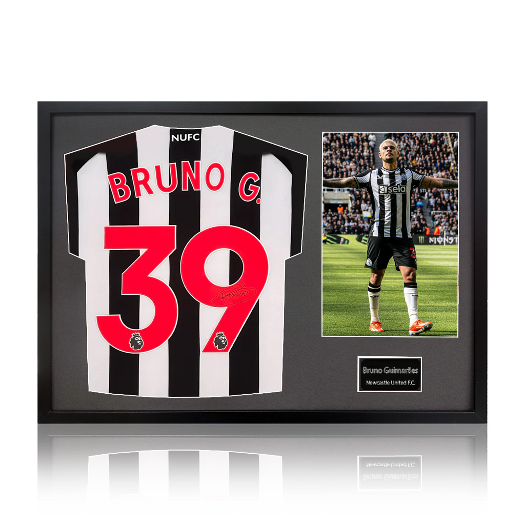 Bruno Guimarães Signed Newcastle United 23-24 Shirt Classic Frame.
