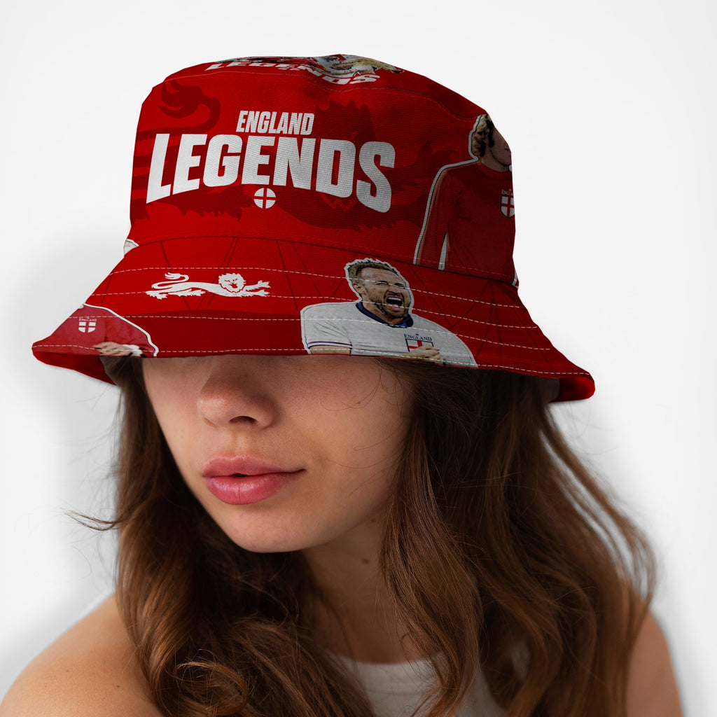 England Legends Montage - Red - Bucket Hat