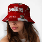 England Legends Montage - Red - Bucket Hat