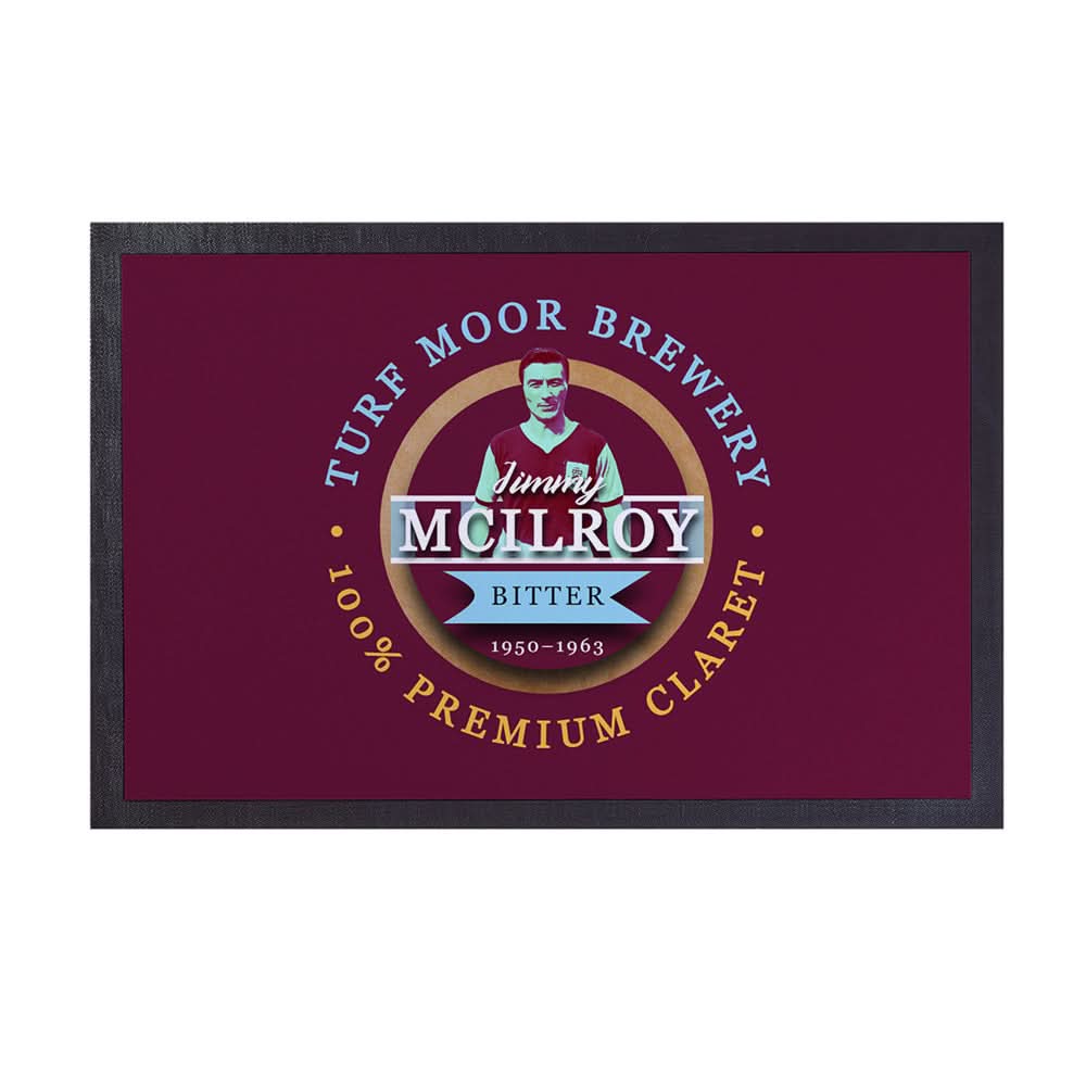 Burnley Jimmy McIlroy  - Football Legends - Door Mat -60cm X 40cm