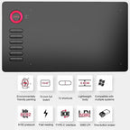VEIKK A15 10x6 inch 5080 LPI Smart Touch Electronic Graphic Tablet, with Type-C Interface, A15 Gold, A15 Blue, A15 Red
