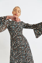 Candra Roar Print Midi Dress