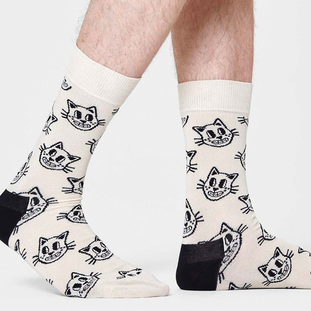 Colourful Bright Cotton Blend Cat Design Socks for Men & Women