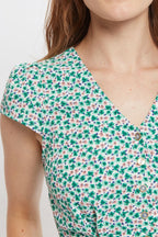 Louche Cathleen Mint Blossom Print Mini Tea Dress