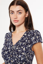 Cathleen Country Rose Print Tea Midi Tea Dress