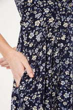 Cathleen Country Rose Print Tea Midi Tea Dress