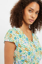 Louche Cathleen Mini Flower Show Print Mini Tea Dress