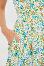 Louche Cathleen Mini Flower Show Print Mini Tea Dress