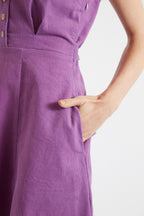 Louche Cathleen Lilac Mini Baby Cord Tea Dress