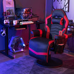 Electric Massage Gaming Chair with Cup Holder and Side Pouch-Black