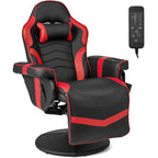 Electric Massage Gaming Chair with Cup Holder and Side Pouch-Black