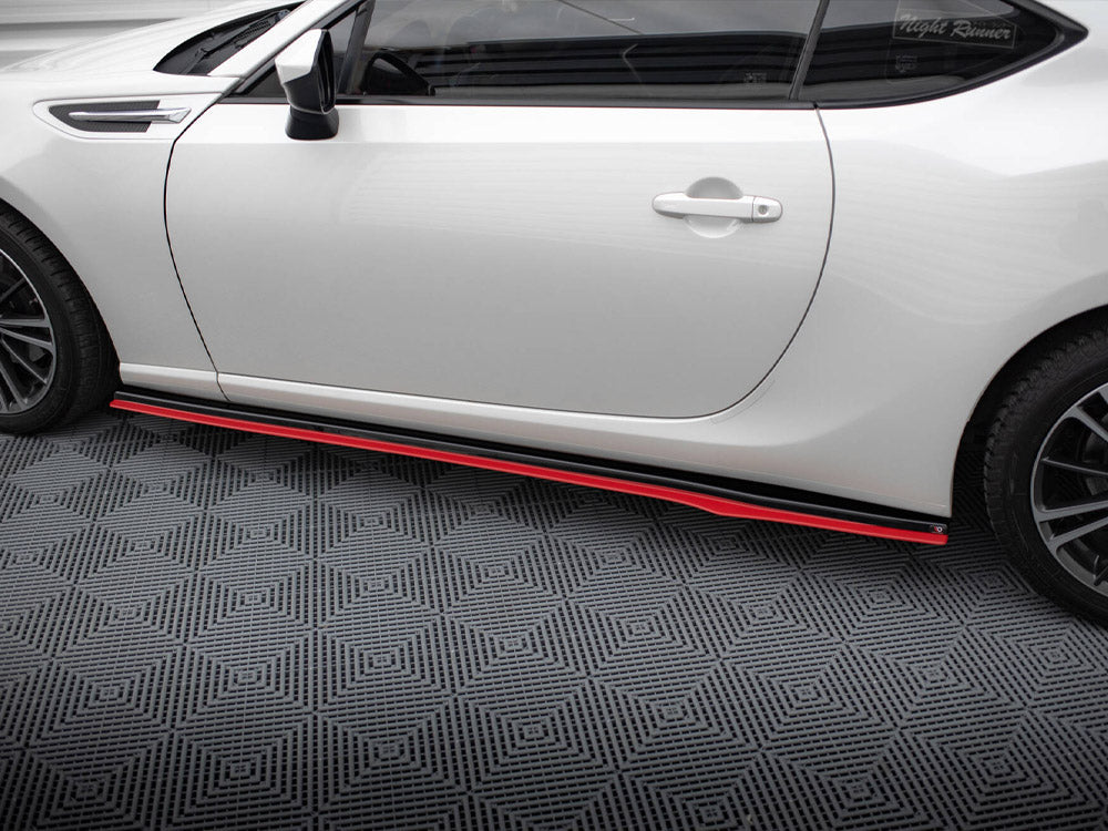 Maxton Design - SIDE SKIRTS SPLITTERS (BLACK & RED) V.2 SUBARU BRZ (2017-2020)/ TOYOTA GT86 FACELIFT (2017-UP)