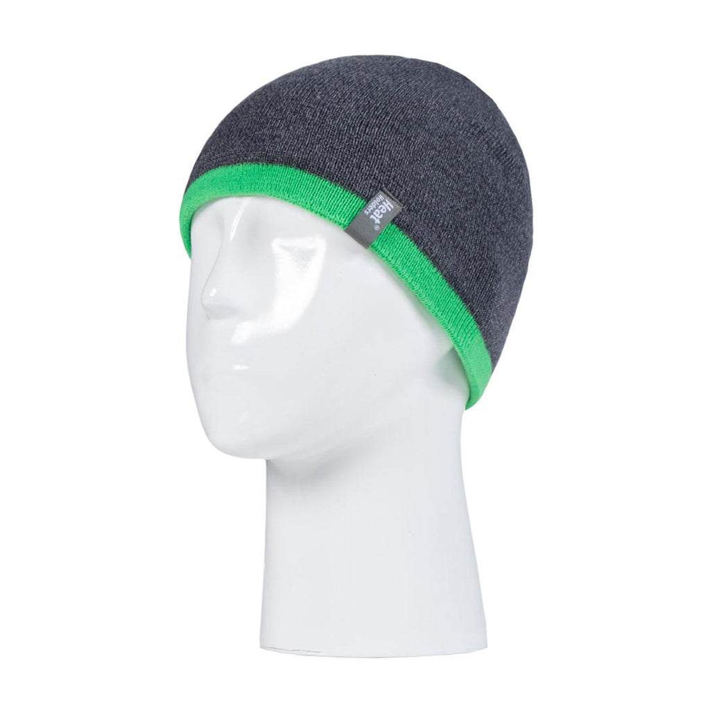 Children Winter Warm Fleece Lined Knit Turn Over Cuff Ribbed Hat & Gloves Set