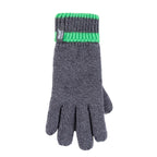 Children Winter Warm Fleece Lined Knit Turn Over Cuff Ribbed Hat & Gloves Set