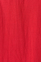Justin Linen Mix Short Sleeve Jumpsuit - Red