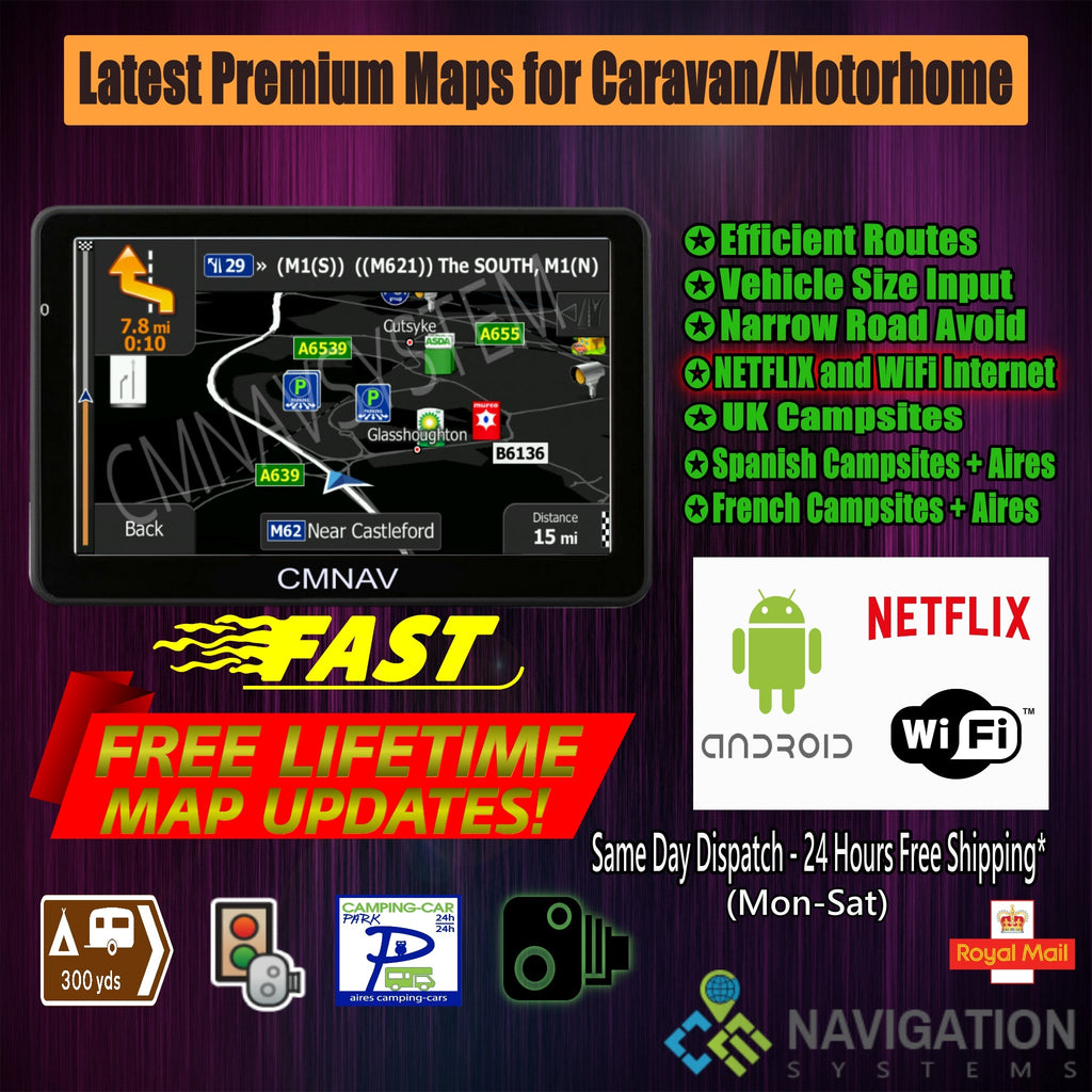 7" CMNAV TURBO Camper (Android, Wi-Fi)