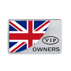 Universal Car UK Flag Rectangle Shape VIP Metal Decorative Sticker, UK Flag (Gold), UK Flag (Silver)