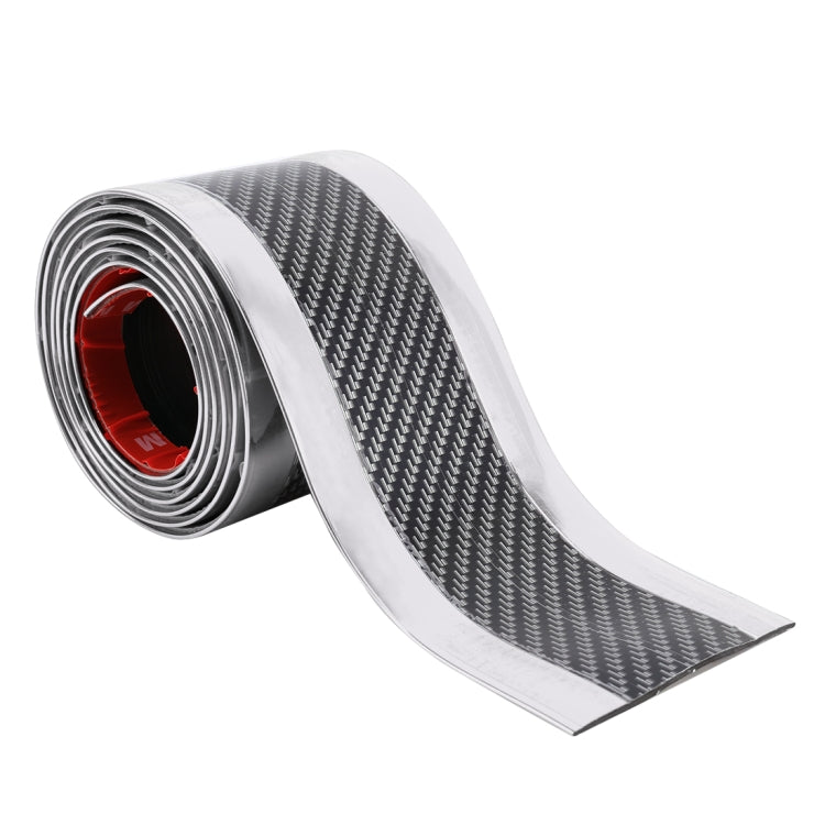 Universal Electroplate Carbon Fibre Car Door Threshold Decoration Strip Decorative Sticker, Size : 5CM x 2M, 5CM x 2M (Gold), 5CM x 2M (Red), 5CM x 2M (Silver)